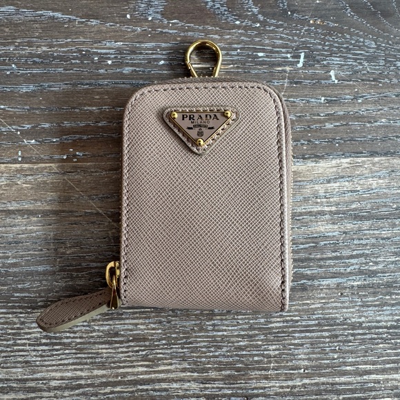Prada Saffiano Leather Zip Key Pouch with Gold Hardware - Picture 1 of 7